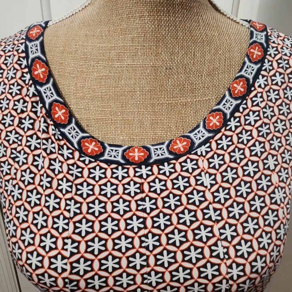 Max Studio Orange & Navy Blue Patterned Dress Siz… - image 2